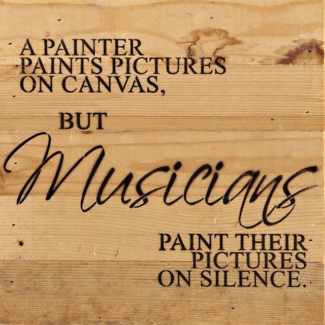 Natural Reclaimed Wood Wall Art: Musicians Paint on Silence